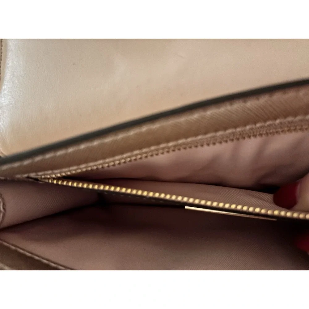 Tory Burch Robinson Convertible Metallic Rose Gold Leather Cross body New no tag